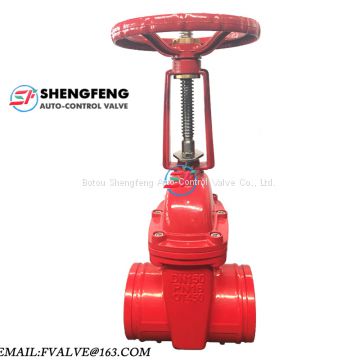 Heavy type groove cast iron DN150 GGG50 PN16 gate valve