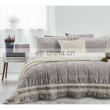 100% Polyester Face Super Soft Flannel Fleece Back Sherpa Fabric Bedding Set photo-3