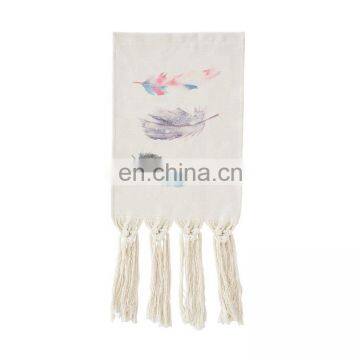 2018 New Design Cotton Printing Wall Hanging Artistic Tapestry With Tassels photo-5