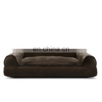 Custom Logo Dog Bed Brown Super Soft Velvet Pet Bed Memory Foam Dog Bed Manufacture photo-2