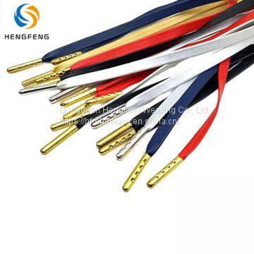 Premium Fashion Custom Colored Flat PU Leather Shoelace With Metal Tips For Men And Women photo-4