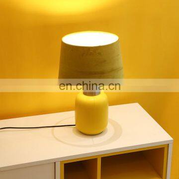 High Quality Custom Cheap Yellow Matt Nightstand Lamps Ceramic for Hotel Bedroom photo-6