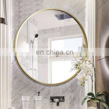 Modern Luxury Hotel Bathroom decorative antique gold round wall mirror