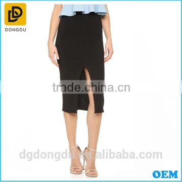 Factory Price Custom High Quality Lady Pencil Skirt Front Slit Pencil Skirt