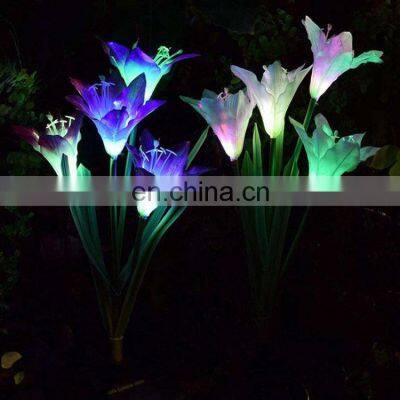 waterproof Lily Flower Shaped  Yard Garden Lawn Path  solar outdoor garden lamp