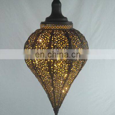 Hot Sale High Quality Round Shape Two Tone Colour Antique Vintage Inside Gold Outside Black Led Pendant Light Chandelier