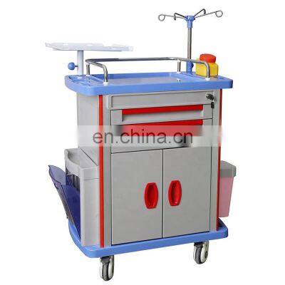 New Design Hospital ABS Plastic Medicine Crash Cart Emergency Trolley for ICU photo-3