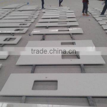 Hotel Quartz Vanity Top With Rectangle Sink Cut-out photo-2