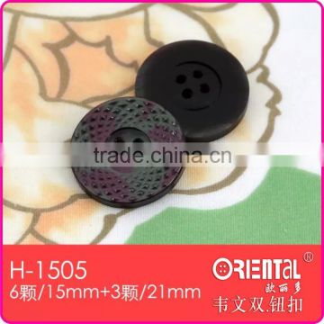 High quality laser engrave plastic resin suit button