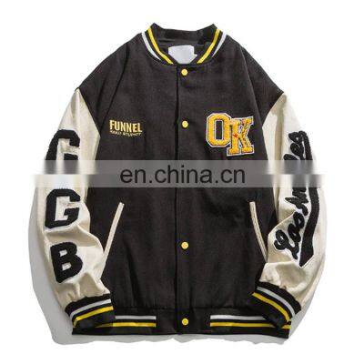 Fashion Style clothing manufacturers Plus Size embroidery lettermen men bomber jacket