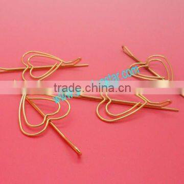 Gold color sweet heart shape hair pins