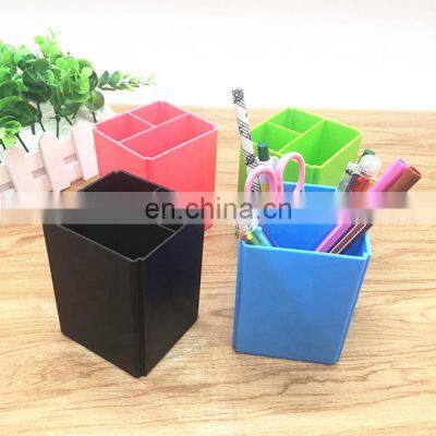 Student Office Supplies Desktop Storage Box square Plastic Pencil Organizer