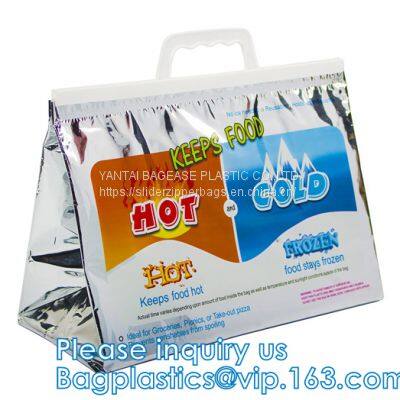 FREEZABLE LUNCH BAG, INSULATION ALUMINIUM FOIL BAG, THERMAL THERMO COOLER TOTE BAG, BENTO PICNIC