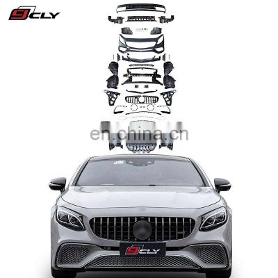 CLY Car Bodykit For S Class Coupe upgrade S65 AMG body kit For S-coupe W217 S320 S400 S450 bumper grille diffuser