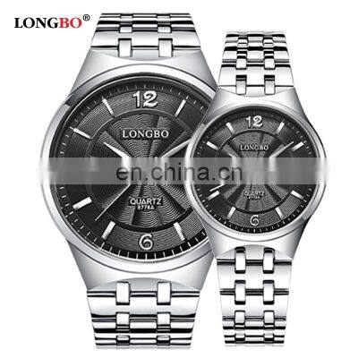 LONGBO 8776A Luxury Quartz Casual Fashion Steel Strap Wristwatches Men Women Couple Sports Analog Gift Watch