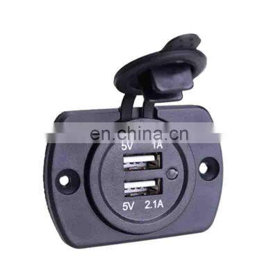 New USB car with mobile phone charger car dual usb one with two waterproof panel combination