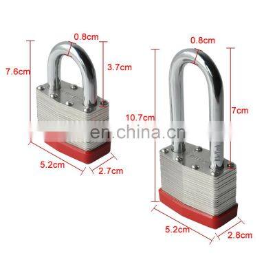 Rubber Cover 4-5 Pin Lock Mechanism Hardened Steel Long and Short Shackle Keys Laminated Padlock photo-3