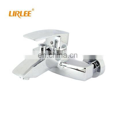 LIRLEE Ceramic Valve Core Wall Mounted Rainfall Bathroom Shower Brass Bathtub Mixer Faucet photo-3