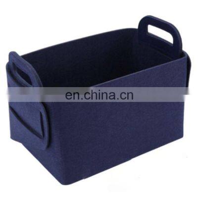 New Foldable Storage Felt Polyester Portable Rectangular Storage Basket Cloth Organizer Foldable With Handles for Home Decor