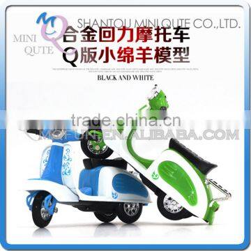 Mini Qute 1:32 kid Die Cast pull back alloy music motorcycle vehicle diecast model car electronic educational toy NO.MQ 362A-12D