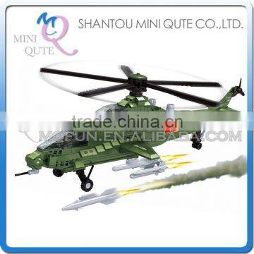 Mini Qute DIY military guided missile helicopter action figures plastic cube building blocks bricks educational toy NO.22708