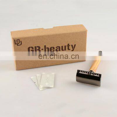 Wholesale Traditional Design High Quality Zero Waste Olive Wood Mens Eco-friendly Double Edge Wooden Shaving Safety Razor photo-5