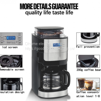 Household automatic electric grinding integrated 24 hours regular opening drip type coffee machine