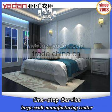 Paris series customized bedroom design light blue&white color panel furniture