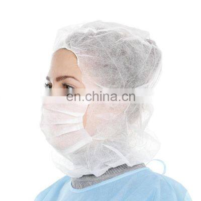 Factory supply Disposable face hood cover pp non-woven disposable space caps used in Hospital Food Industry