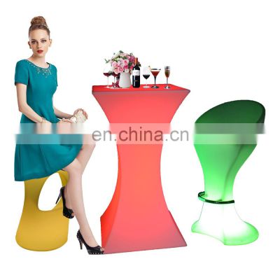 plastic commercial bar stool high chairs /Rechargeable rgb colors glow night club furniture chair led fancy Bar Furniture Sets