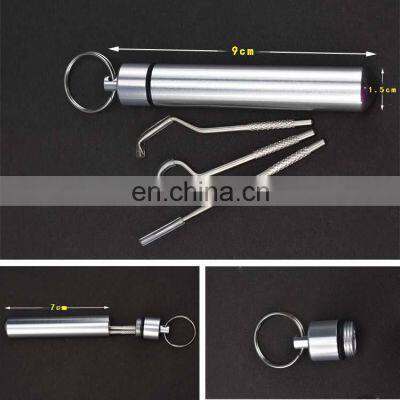 Amazon Reusable Metal Toothpicks Suits Portable Stainless Steel Toothpicks Pocket Set With Holder photo-2