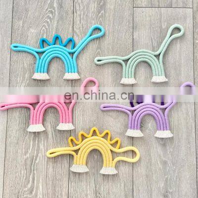 Hot Sale Dinosaur Macrame Wall Hanging Rainbow Decor, Boho Nursery Baby Room Decor Vietnam Supplier photo-2