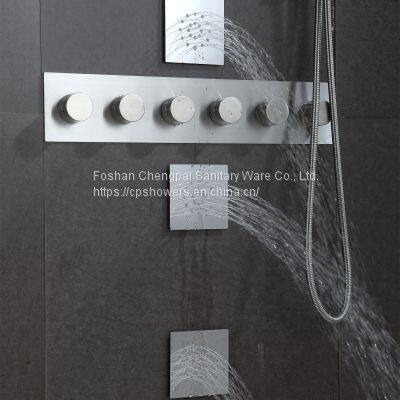 Shower Set With Multi-funciton Shower Head Rainfall Waterfall Body Jet in 304 Stainless Steel Sanitary Shower System photo-4
