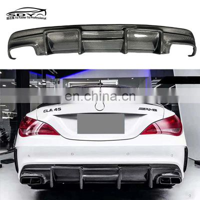 C117 CLA FD Style Carbon Fiber Rear Diffuser Rear Bumper Lip Rear Splitter For Mercedes Benz CLA CLA45 C117