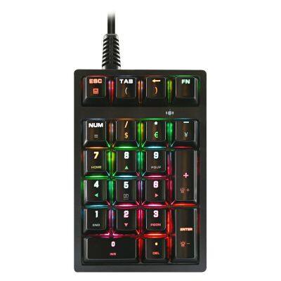 Multifunctional RGB Backlit Keyboard Switch Portable Wired Key Board Mini Digital Numpad Numeric Accounting Keypad photo-3