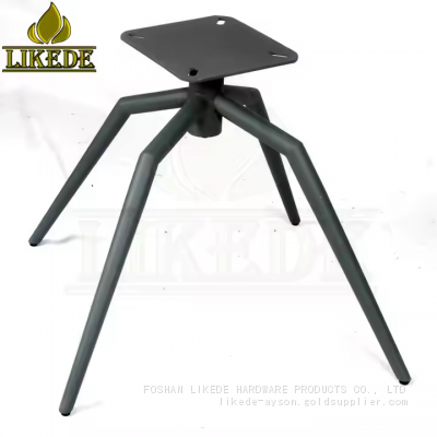 Grey Steel Tapered Iron Slant Mechanism Swivel Chair Base Pitched Spider Design Furniture Legs photo-4