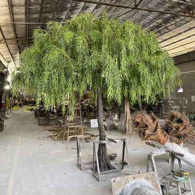Real Touch Artificial Weeping Willow Tree - PE Branches for Hotel Lobby & Park, UV Resistant & Customizable