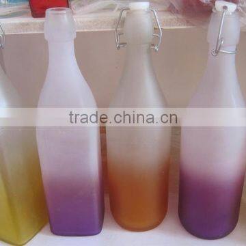 frost juice glass bottles for sale,frost alcohol glass bottle,customized frost glass bottles