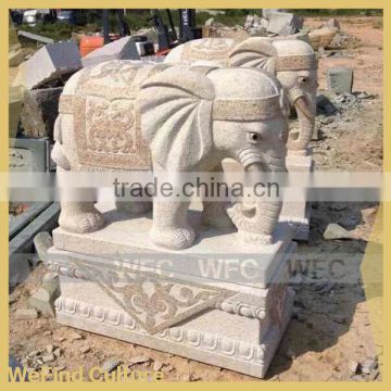 Thailand Hand Carved Stone Elephant Sculptures For Theme Park