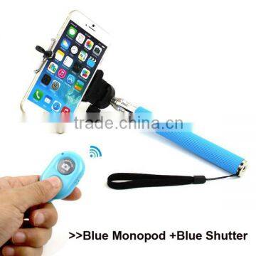 Bluetooth selfie stick with shutter button wireless monopod colorful 2015 new remote cell phone