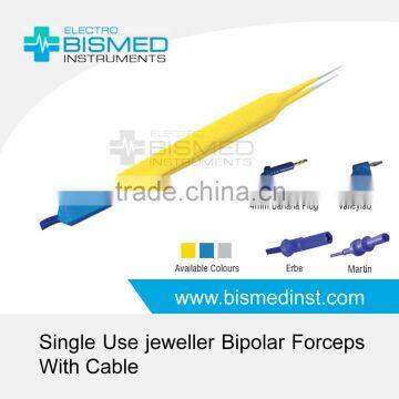 Single Use jeweller Bipolar Forceps With Cable