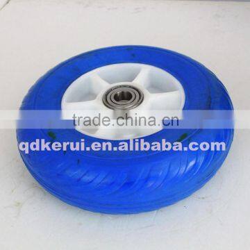 plastic pu foam wheel 3.00-4, 3.50-4 3.50-5 pu foam tyre plastic rim