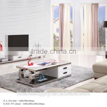 Living Room Furniture Design Marble Top TV Stand Stainless Steel Legs LCD Cabinet photo-2