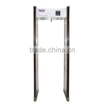 Less than 3 % false alarm rate walk through security gates with sngle-line of LCD display