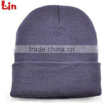 Gray Winter Knitted Wool Hat