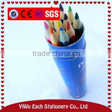 7 Inch 12 pcs wooden color pencil in paper tube