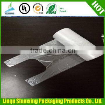 LDPE/HDPE plastic t-shirt bags / on roll t-shirt bag /strip vest bag