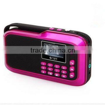 Factory price Portable Mini radio with 1000mAh lithium battery MP3 for elder