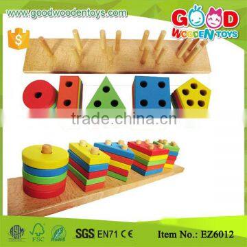 5 Column Geometric Sorting Board Wooden Preschool Toy for kids