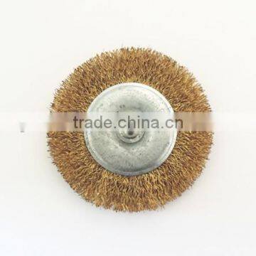 Crimped wire wheel brush with shank,small wire brush